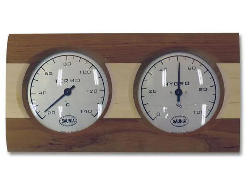 Badstuetermometer og hygrometer saunia tre/bjørk