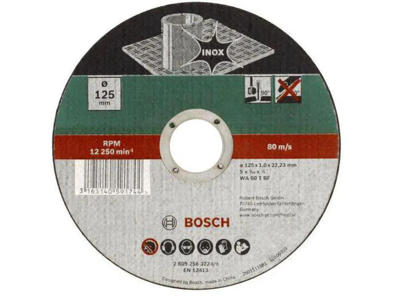 Bosch kappeskive inox 125x1,0mm rett