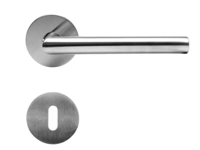 Dørhåndtak v-grep ø16 mm rustfri med og en diameter på 16mm for dører tykkelse 30-45mm den er laget i stål inkludert klikk