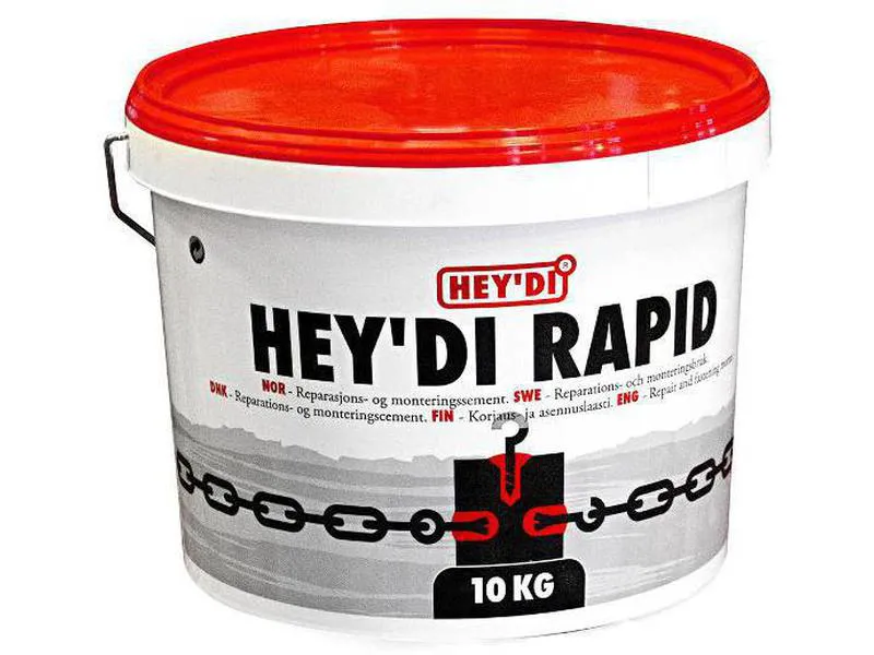 Heydi rapid 10kg murmørtel reparasjons- og monteringssement Hey'di