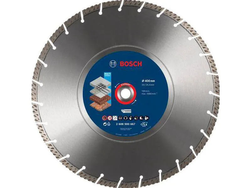 Bosch expert multimaterial diamantkappeskive ø 400mm for bordsirkelsager godt egnet skjæring i byggematerialer utstyrt med