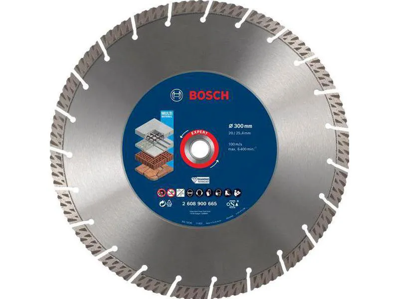 Bosch expert multimaterial diamantkappeskive ø 300mm for bordsirkelsag godt egnet skjæring i byggematerialer utstyrt med