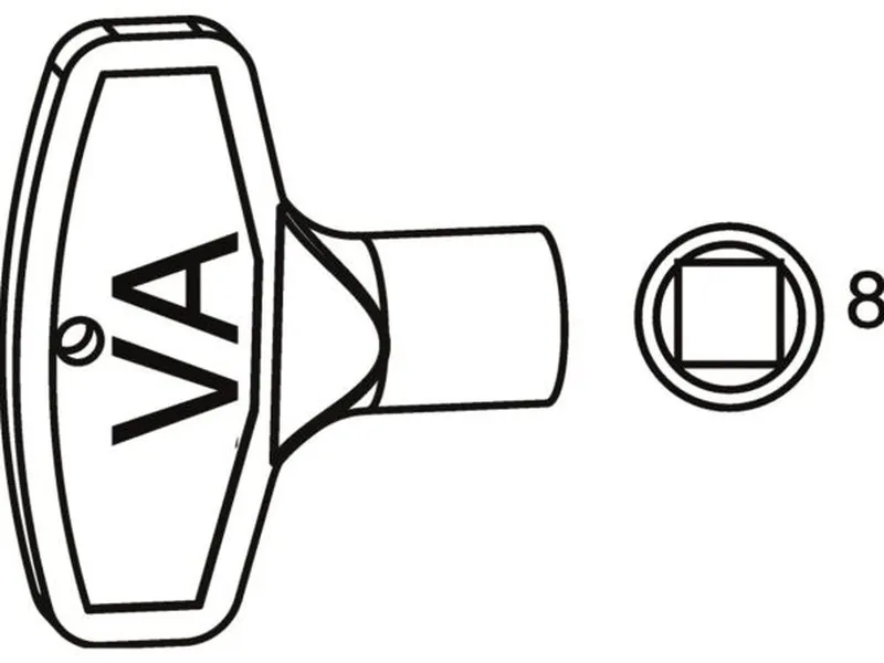 Nøkkel til vannutk 8mm firkant Västsvensk Byggskruv