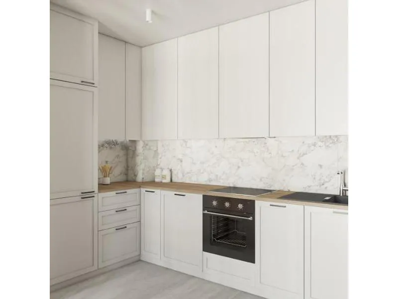 Kitchenline marmor carraca kjøkkenplater beregnet for montering mellom benkeplate og overskap på kjøkken. fås i 14 forskjellige