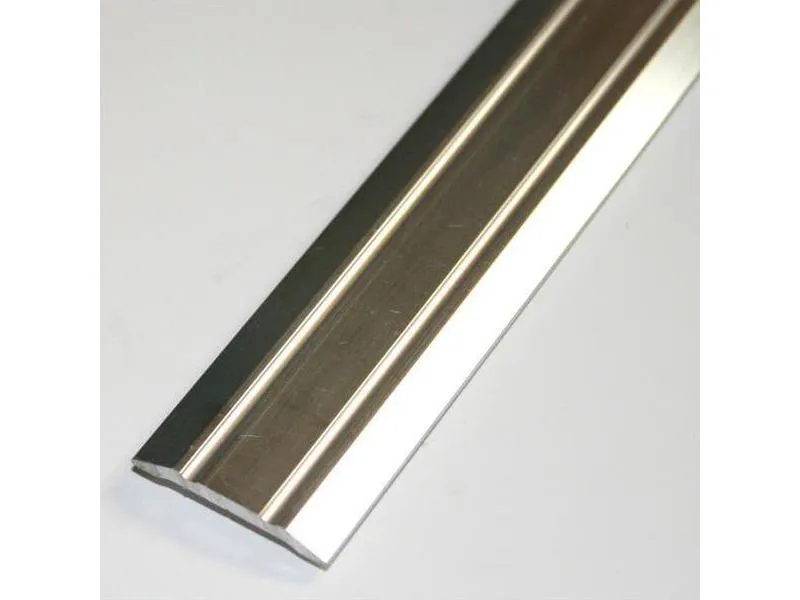 Industri- og Boliggulv overgang list nr1 25mm sølv skarpkant 1m