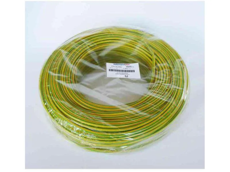 Hellermann tyton 0165-10194 isolasjonsslange ø 4mm x 100m gul/grønn isolerslange av kadmiumfri polyvinylklorid ( pvc ) med høy