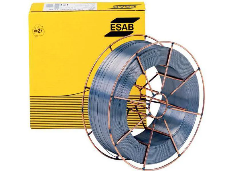 Esab ok 12.51 autrod 5kg 0,8mm spoletyp 46-0 forkobret kisel- manganlegert g3si1/er70s-6 trådelektrode for gassmetallbuesveising