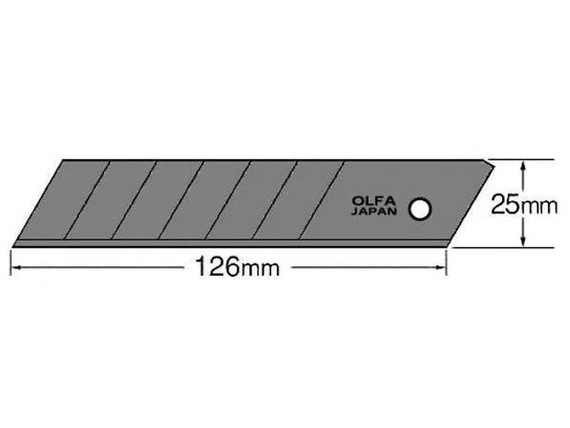 Knivblad 25mm hbb-5b sort 5stk Olfa