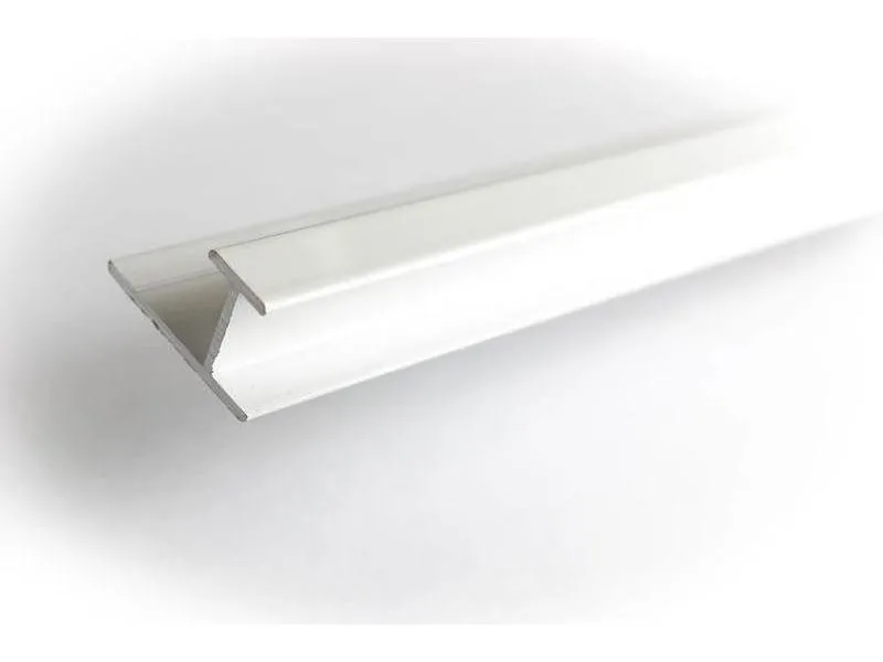 Skjøteprofil baderomspanel aluminium hvit h-profil lengde 2,4m BerryAlloc