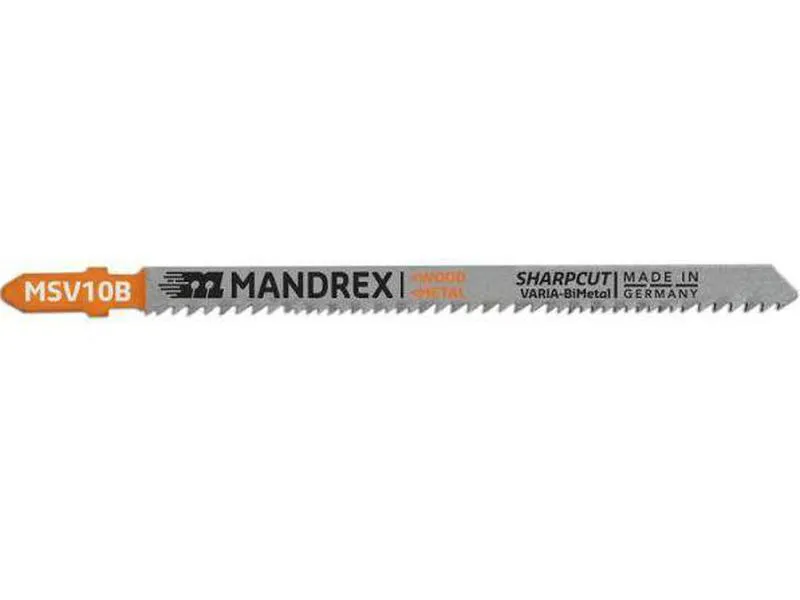 Mandrex sharpcut varia stikksagblad 132mm 3-100mm med en lengde på for saging i tre og metall har eksepsjonell styrke