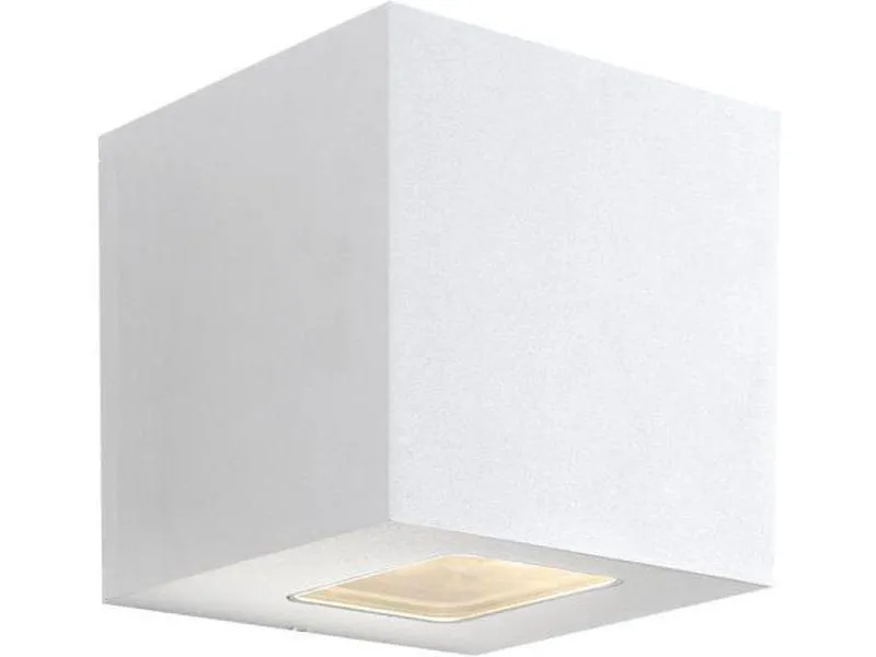 Hide-a-lite cube xl i veggarmatur 3000 k 925lm 80grader 12,5watt ip65 hvit slagbestandig kubeformet tidløs design for belysning