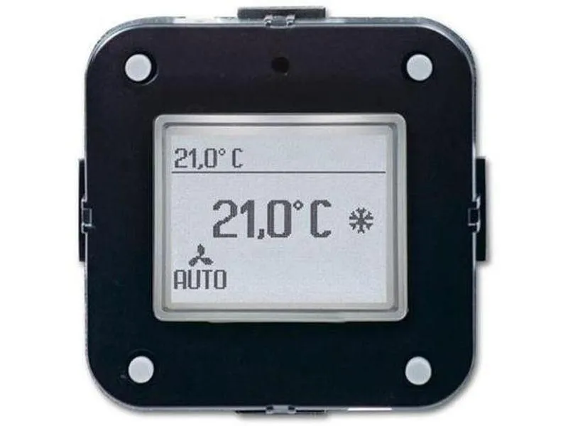 Abb 2cka006134a0315 termostatdisplay kontrollelement med romtermostatfunksjon for å aktiver oppvarming ventilasjon og fan