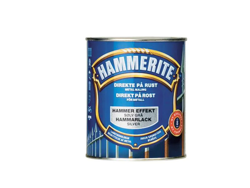 Hammerite metallmaling hammer sølv 750 ml hammerite rustbeskytter, grunnmaling og sluttmaling i én. kan males direkte på rust. -