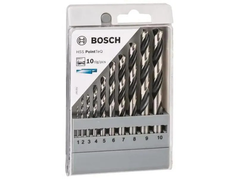 Metallborsett hss-r 1-10mm poin 10stk Bosch