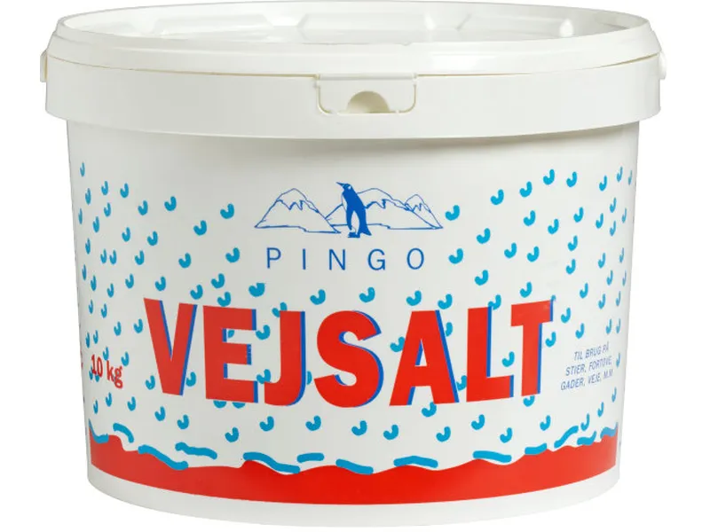 Pingo veisalt i spann 10kg til fortau og innkjørsler praktisk inneholder tilsatt antiklumpemiddel for lettere dosering spredning