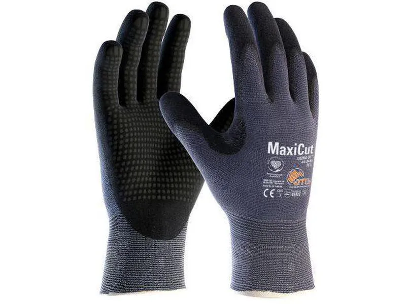 ATG maxicut ultra 44-3445 hanske skjærebeskyttelse skumnitril størrelse 12 med belegg på håndflaten og strikket mansjett som