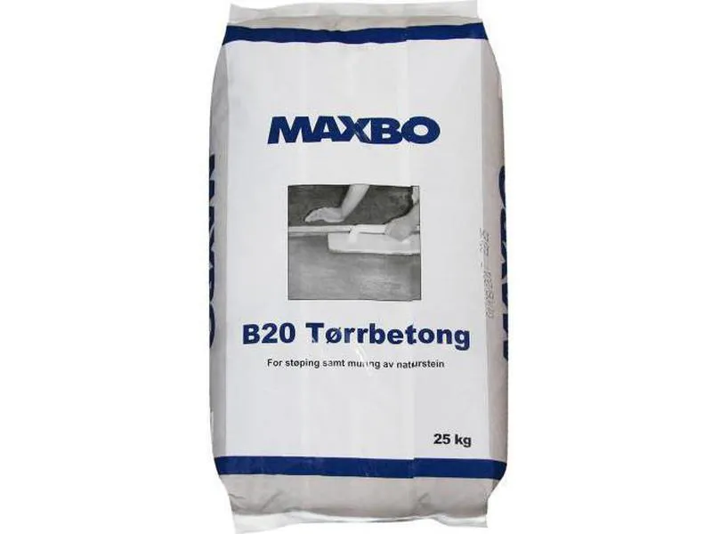 Maxbo tørrbetong b20 25kg plastsekk