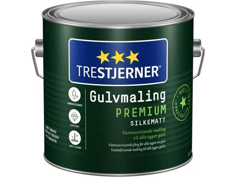 Gulvmaling Trestjerner premium hvit-base 2,7L