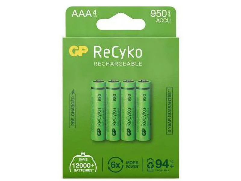 Batteri recyko aaa 950mAh 4stk GP Batteries
