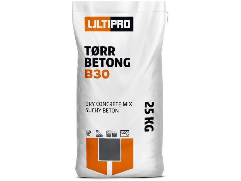 Tørrbetong b30 25kg for ute og innebruk ULTIPRO