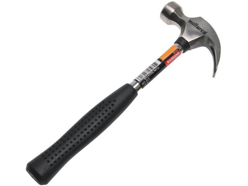 Snekkerhammer m/stålskaft 235g med stålskaft og hode i polert stål. - snekkerhammer med kløft som kan brukes til å trekke ut