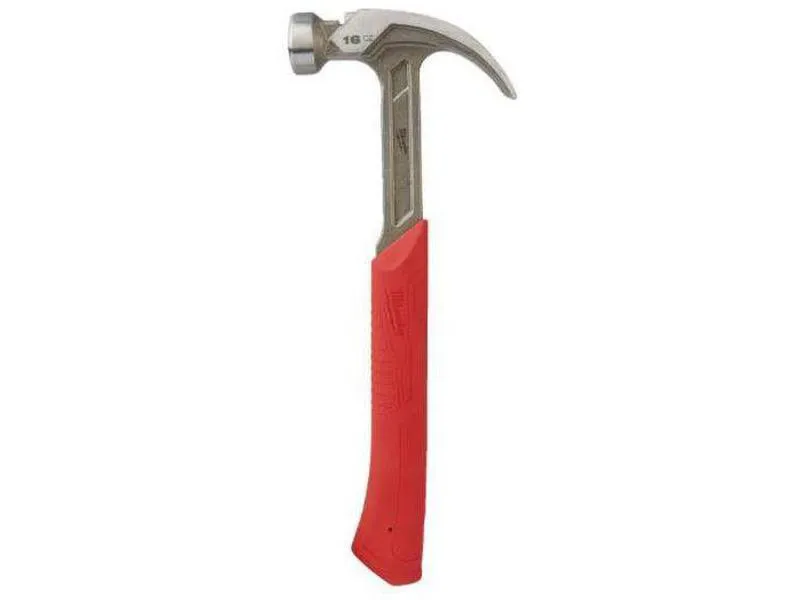 Milwaukee 4932478655 snekkerhammer stål 450gram snekkerhammer med magnetisk spikerstarter støtdempende grep og buet klo som
